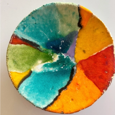 Patera ceramiczna wielokolorowa